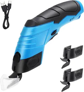 Electric Cordless Scissors, USB Rechargeable Multifunctional Scissors for Cutting Paper, Plastic, Aluminum, Hardboard, Leather, Fabric, Wood