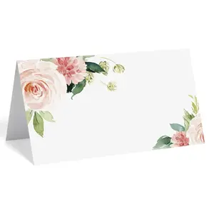 Wedding Name Place Cards, 50 Rose Name Tags for Table Decor, Crinkle Paper Position Cards, Perfect for Birthday Parties
