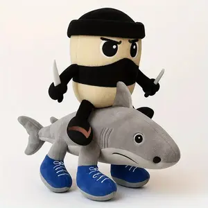 Assassin Capuccino Ninja Plush Toy, & Mixed ColorsCute Coffee Cup Design with Headscarf Sword, SoftHome Decor Gift Stuffed Animal, Soft Stuffed Figure