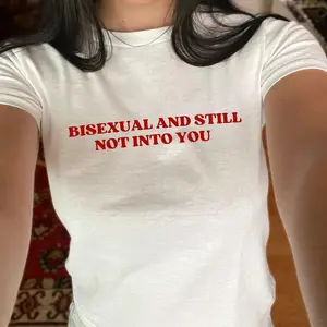Bisexual And Still Not Into You Baby Tee, Pride TShirt Bisexual Graphic TShirt, Queer Lesbian Shirt, WLW Crop Top Funny Shirt Bisexual Shirt