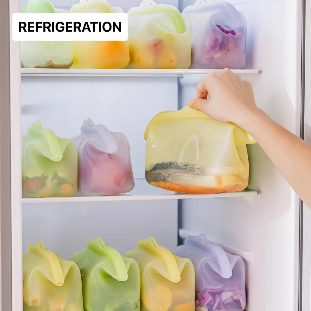2-pack silicone food bags,Seal fresh, reuse daily. Silicone food bags for fridge, freezer & on-the-go.#siliconebags #reusablestorage #foodfresh #tiktokmademebuyit #fyp#food