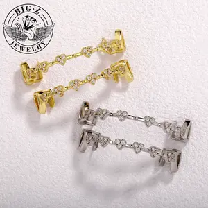 BIG Z JEWELRY Fashion Casual Hip Hop Grills Jewelry Micro Inset Heart Zircon Braces Rapper Accessories Halloween Party Cosplay Vampire Christmas New Year Costume Accessories Gift for Adults