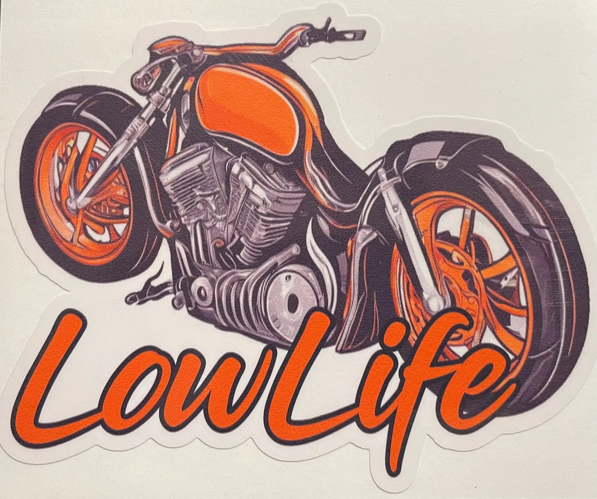 Motorcycle Graphic Vinyl Decal, Retro Rider Sticker, Classic Biker Accessory