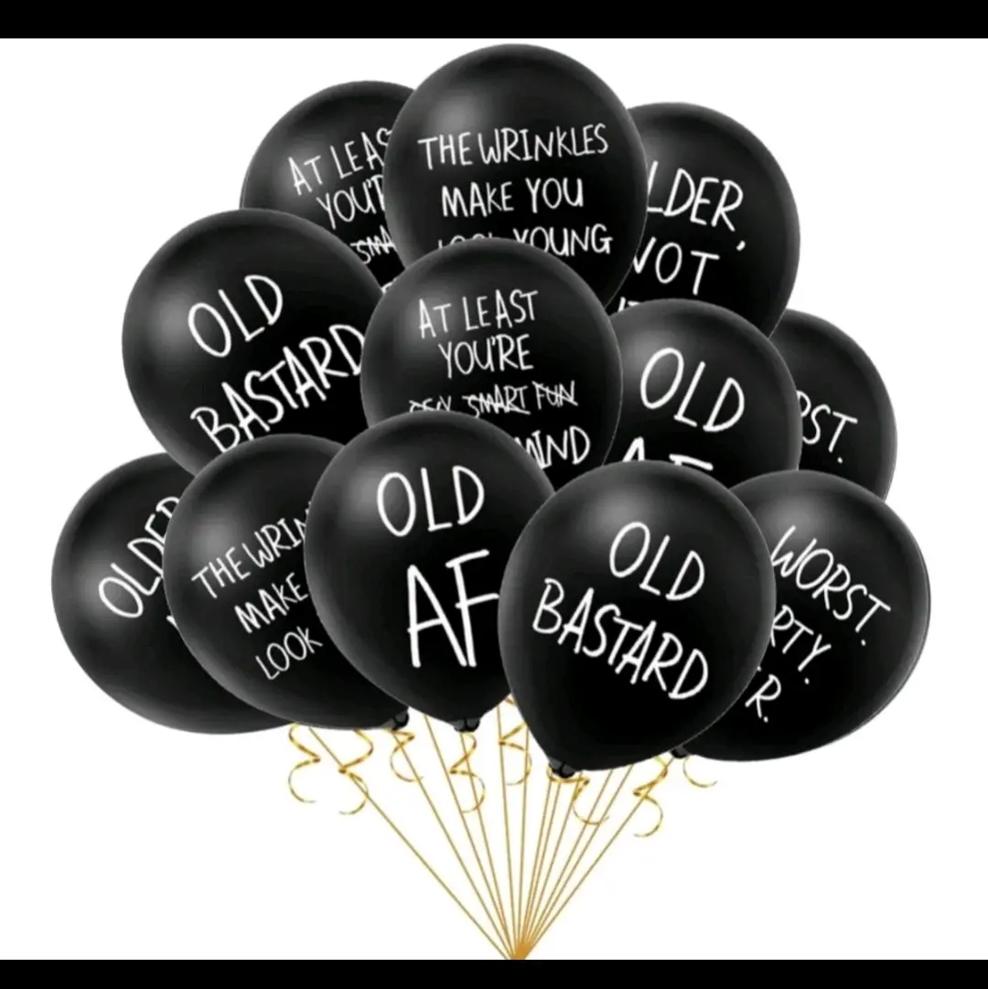 Funny Balloons, Old Age Humor, Birthday Balloons. Birthday Decor Colorful Decoration
