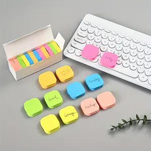 12pcs/1200Sheets Mini Square Sticky Notes - 6 Colors, 100 Sheets Per Pad, 1.46X1.46-Inch Self-Adhesive Reminder Stickers for Students, Office And Book Indexing, Home Memo