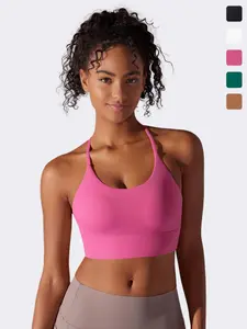 Women's Solid Color Hollow Out Sports Bra, Yoga Bra, Breathable Comfortable Sports Vest, Ladies Sportswear for Indoor Outdoor Wear