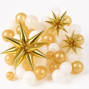 Gold Foil Starburst Balloon Set