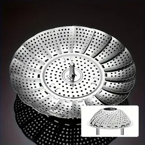 Stainless Steel Expandable Steamer Basket, 1 Count Steamer Basket for Cooking Bread, Buns, Pastries, Safe Kitchen Tool, Cookware, Kitchenware