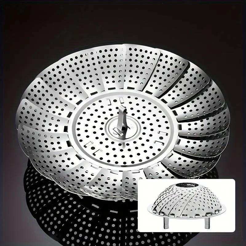 Stainless Steel Expandable Steamer Basket, 1 Count Steamer Basket for Cooking Bread, Buns, Pastries, Safe Kitchen Tool, Modern Kitchen Accessories, Cookware, Kitchenware