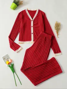 Autumn Winter New Style Women's Long Sleeve PJS Loungewear, Soft Fabric, Elastic Waistband, Trendy Casual Home Wear