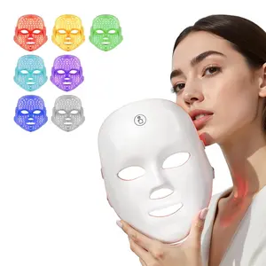 Red Light Therapy, 7 Color LED Light Face Mask, Photon Skin Rejuvenation For Daily Care, Cordless, Rechargeable, Ideal Gift For Women, Summer Gift Skincare Facial