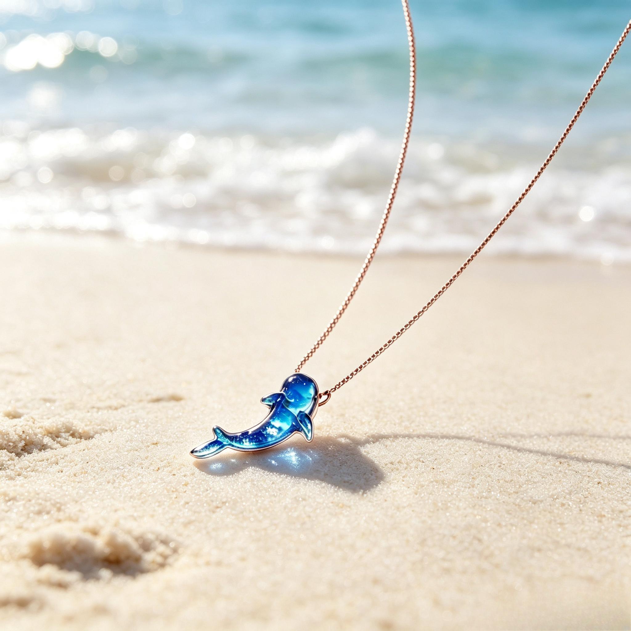 Women's Blue Whale Shark Pendant Necklace - Dainty Ocean-Inspired Collarbone Chain, Elegant Beach Jewelry Gift