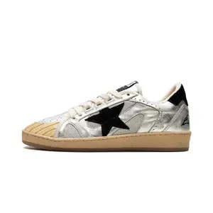 BALL STAR DOUBLE QUARTER WITH WAVES LAMINATED AND NET UPPER SUEDE STAR AND HEEL "SILVER BLACK" GWF00556.F005687.60246