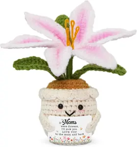 Gifts for Mom - Emotional Support Crochet Lily Flower - Proud of You Motivational Positive Mothers Day Birthday Gifts for Mom from Daughter Son, Mother Gift, Mama Gift