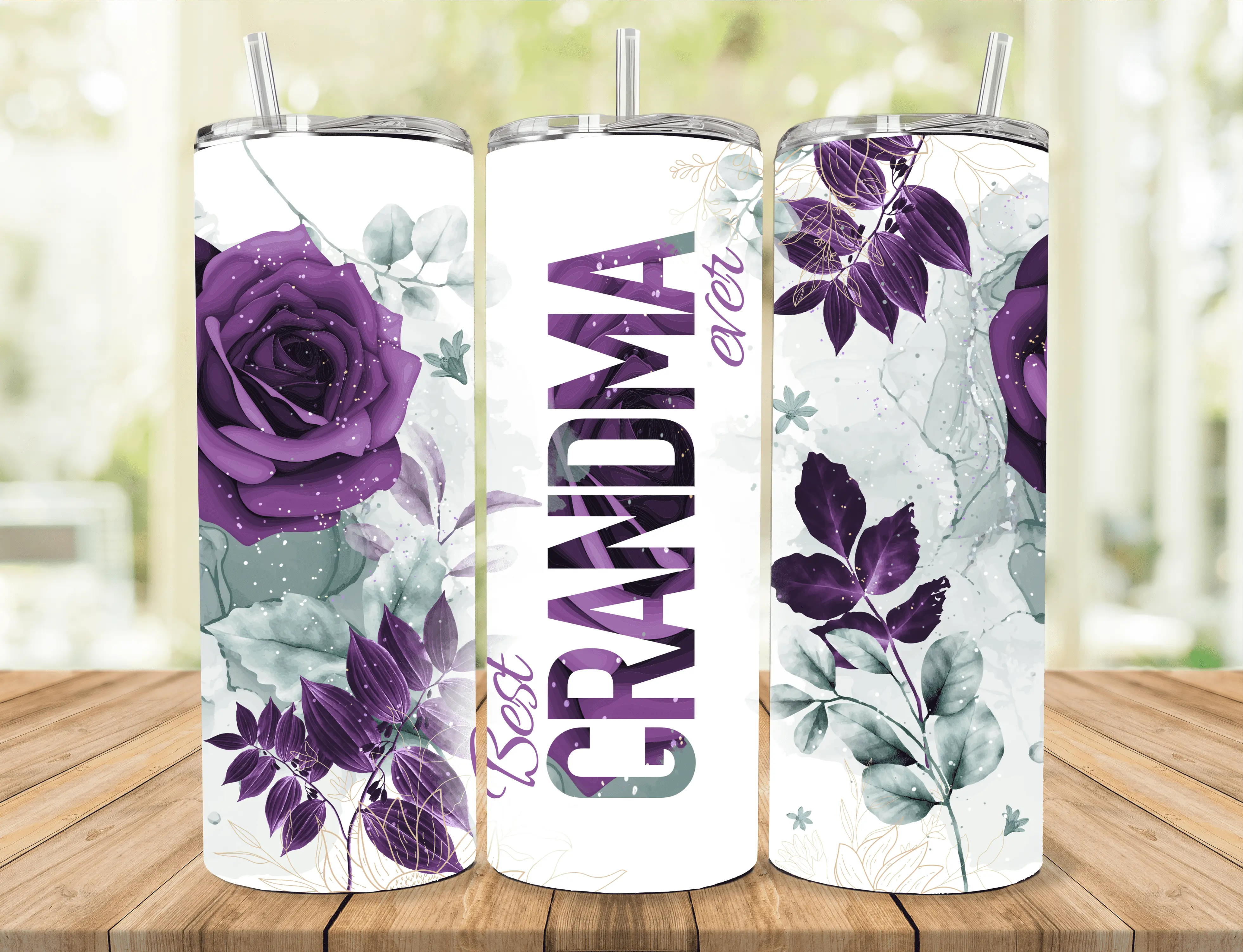 Best Grandma Ever | Mother's Day Themed Stainless Steel 20oz Tumbler Drinkware with Lid and Straw