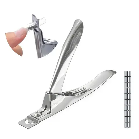 Adjustable Stainless Steel Acrylic Manicure Nail Clippers with 10 Magnets, Long UV Extension Nails Trimming Tool, Precise Nail Trimmer, Nail Care Tools, Nail Art Tools, Single Item Pack, Nail Care Products, Fingernail Clipper, Nail Salon Supplies