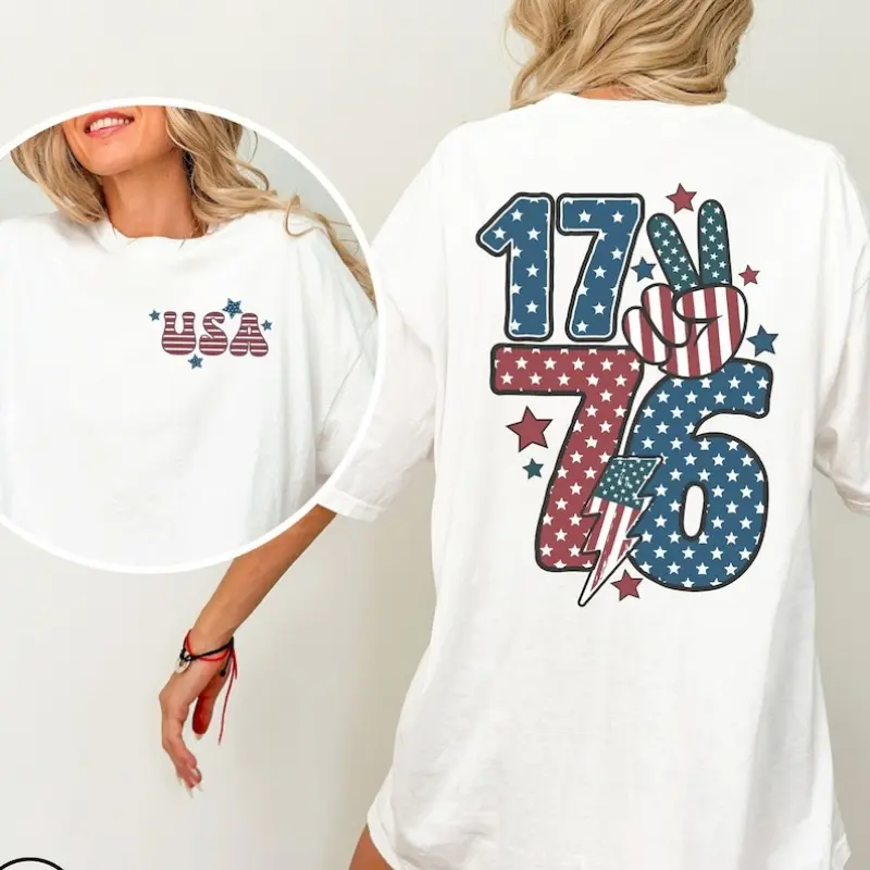 Retro 1776 Shirt, Patriotic 4th of July Shirt, USA EST Independence Day T-Shirt, Stars and Stripes Tee, Fourth of July Gift