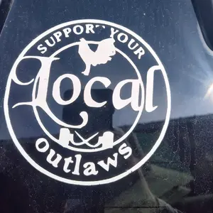 Gamefowl Support Your Local Outlaw, Blue Collar Decal for Cars and Trucks