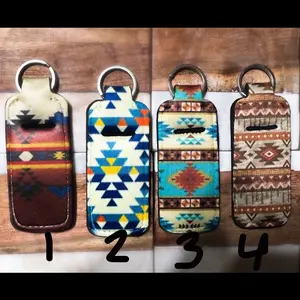 Western print chapstick holders