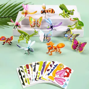 100 Pcs Educational 3D Cartoon Puzzle - 2024 New 3D Cartoon Puzzles , Themed 3D Jigsaw Puzzles Cartoon Educational Toys Art  Birthday Gifts