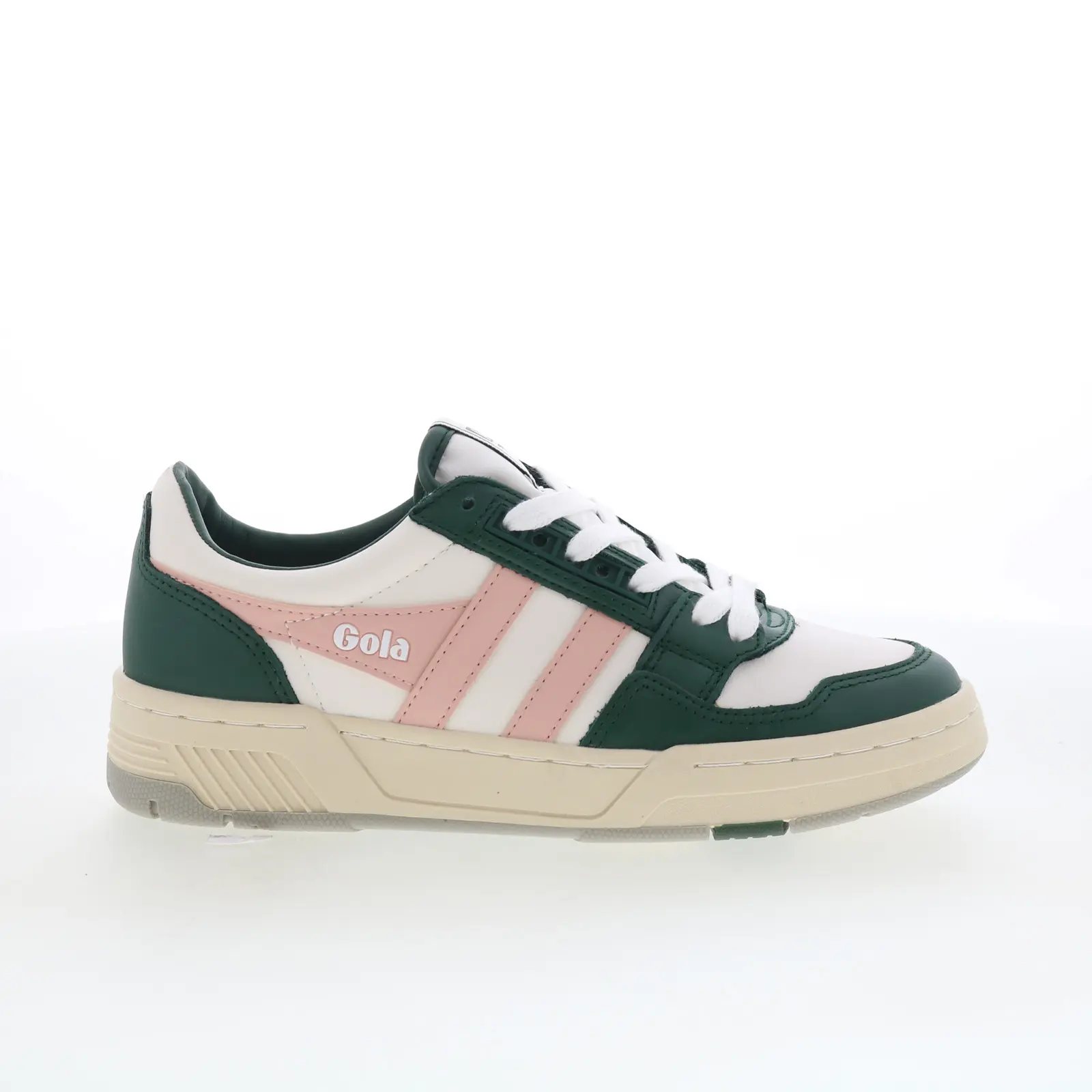 Gola Challenge CLB535 Womens White Leather Lace Up Lifestyle Sneakers Shoes