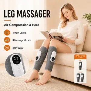 1PC Leg Massager with Air Compression & Heat Function, 3 Intensity Settings for Calf Relief, Cordless Dual-purpose for Feet, Thighs and Knees - Perfect Gift for Muscle Relaxation
