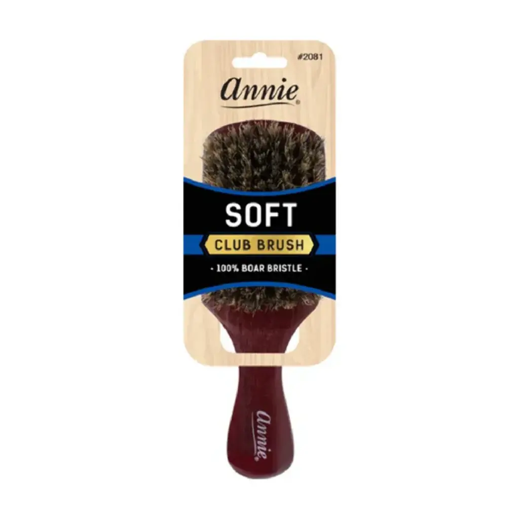 Annie Soft Club 100% Pure Boar Bristle Hair Brush for Men & Women, Ideal for 360 Waves Style, Hair Goals, Grooming Brush, Brush Styling Tool