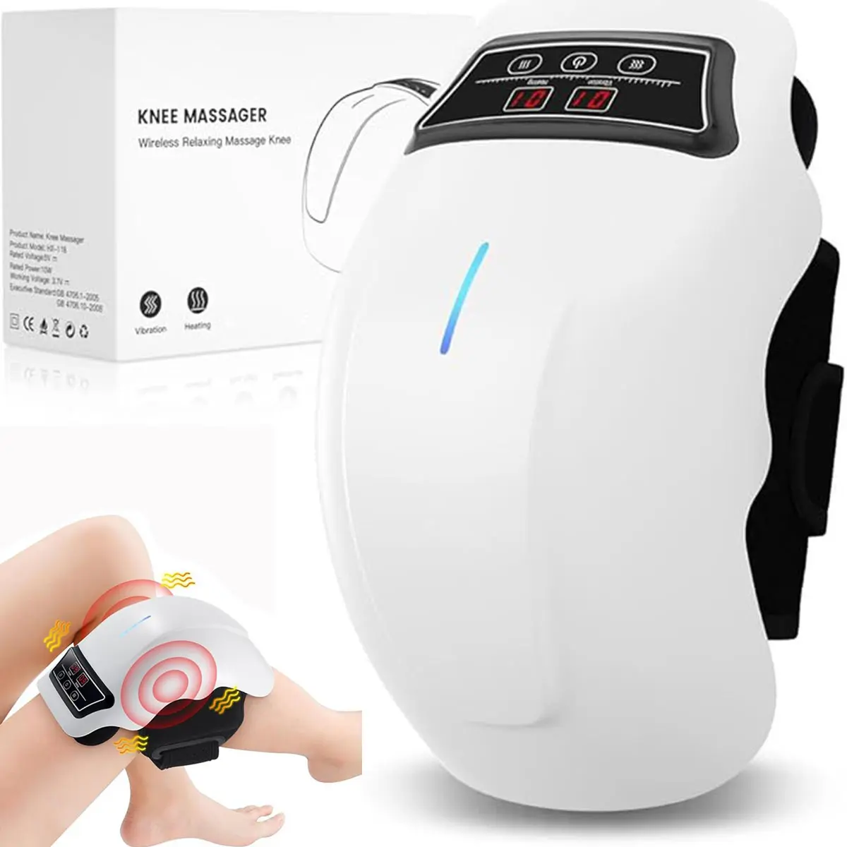 Cordless Knee Massager with Infrared Heat Vibration LED Screen & Red Light Portable Hands-Free Design for Relief - TikTok Shop Cordless Knee Massager with Infrared Heat Vibration LED Screen & Red Light Portable Hands-Free Design for Relief - TikTok Shop