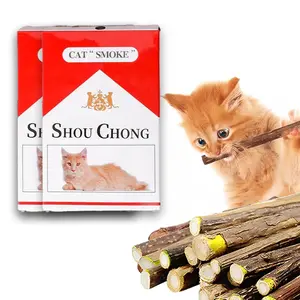 Natural Silvervine Cat Chew Sticks – 2 Packs (20 Sticks) Natural Matatabi Chew Toys for Cats & Kittens, Dental Care, Teeth Cleaning, Calm Anxiety, Aggressive Chewer Toy, Interactive Play Toys