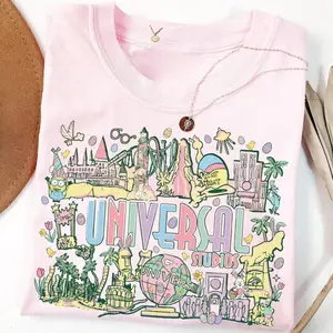 Retro Universal Studios Shirt, Universal Studios 2026 Trip Shirt, Family Tee, family Vacation, Short Sleeve Crew Neck T-Shirt, Pull On, Casual