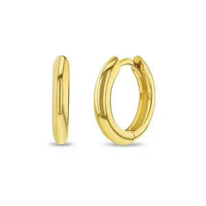 14k Gold Thick Polished 7mm Toddlers / Kids / Children's / Girls Earrings Hoop