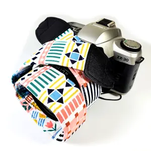 Scandinavian Floral Pattern Camera Strap - Folk Camera Strap with Flowers Camera