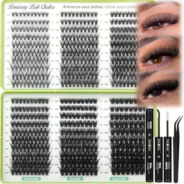 Lash Clusters Kit 30D+40D+50D+60D+80D+100D Wispy Lash Extension Kit 570PCS