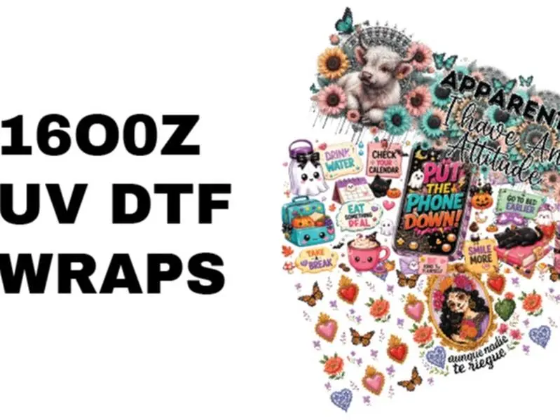 16oz UV DTF Wraps, DIY Cupmaking Stickers for Scrapbooking & Stamping Hobbies
