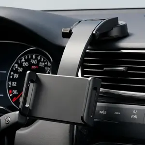 iPad Holder for , Dashboard Tablet Holder with  Suction Cup, Tablet Mount with Large Clamp for  Tablets and Phones, for Driver & Front Passenger, Adjustable, Upgrade (Black)