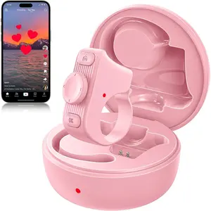 Scrolling Ring Bluetooth Remote Control for Tiktok,Page Turner for Kindle App,Bluetooth Camera Shutter Remote for iPhone, Android,iOS,iPad,Tablet-Pink