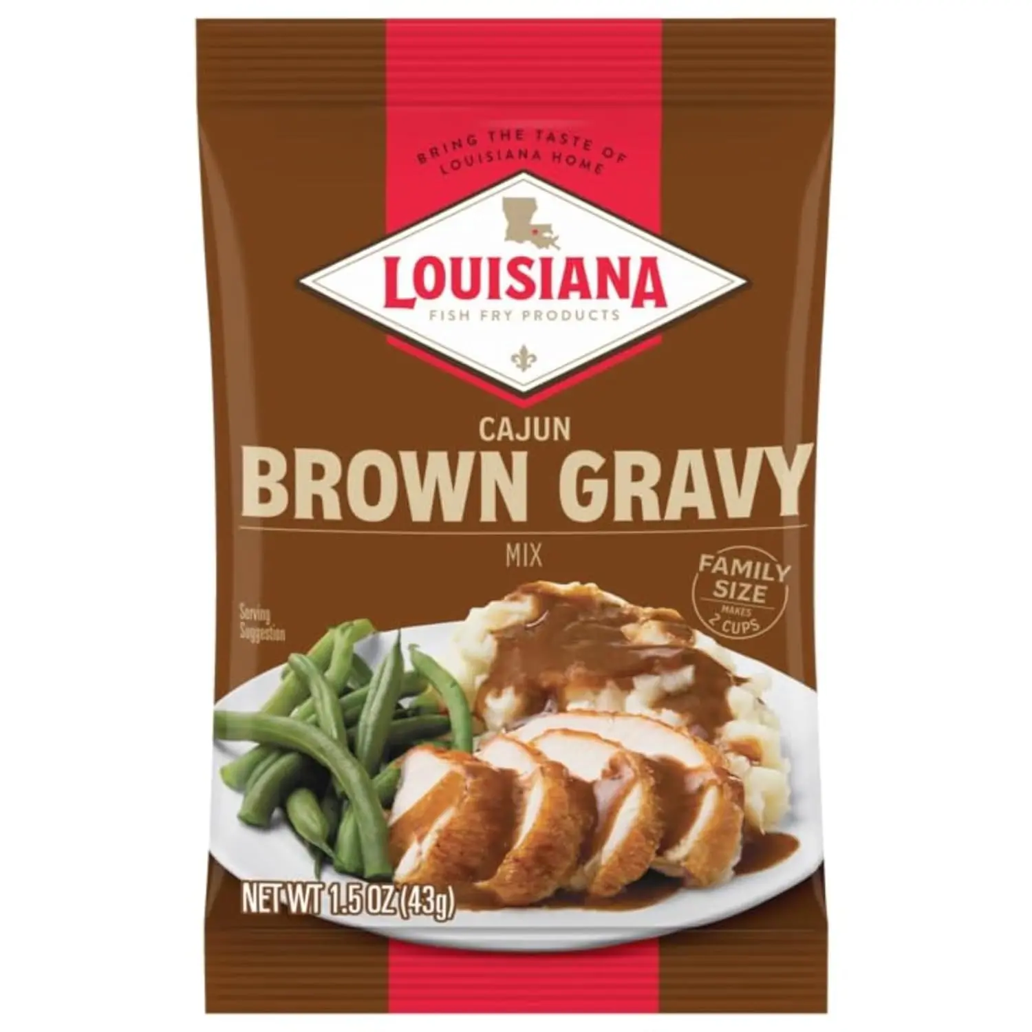 Louisiana Fish Fry Products Cajun Brown Gravy Mix, 1.5 oz.