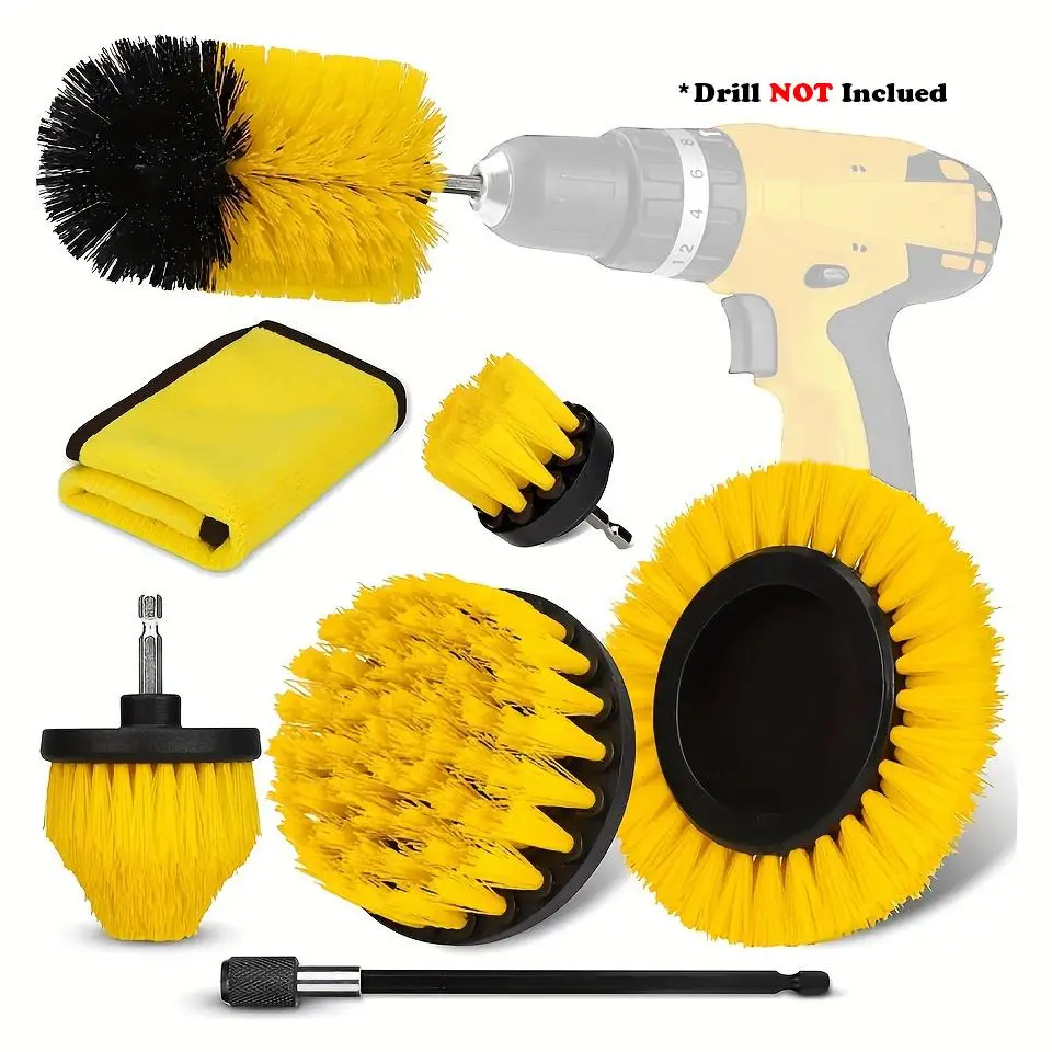 Drill Brush Attachment Set, Power Scrubber Cleaning Brush Kit, Multi-Purpose Drill Brush Tools for Grouted Floors, Tub Shower Tiles, Bathrooms, Kitche