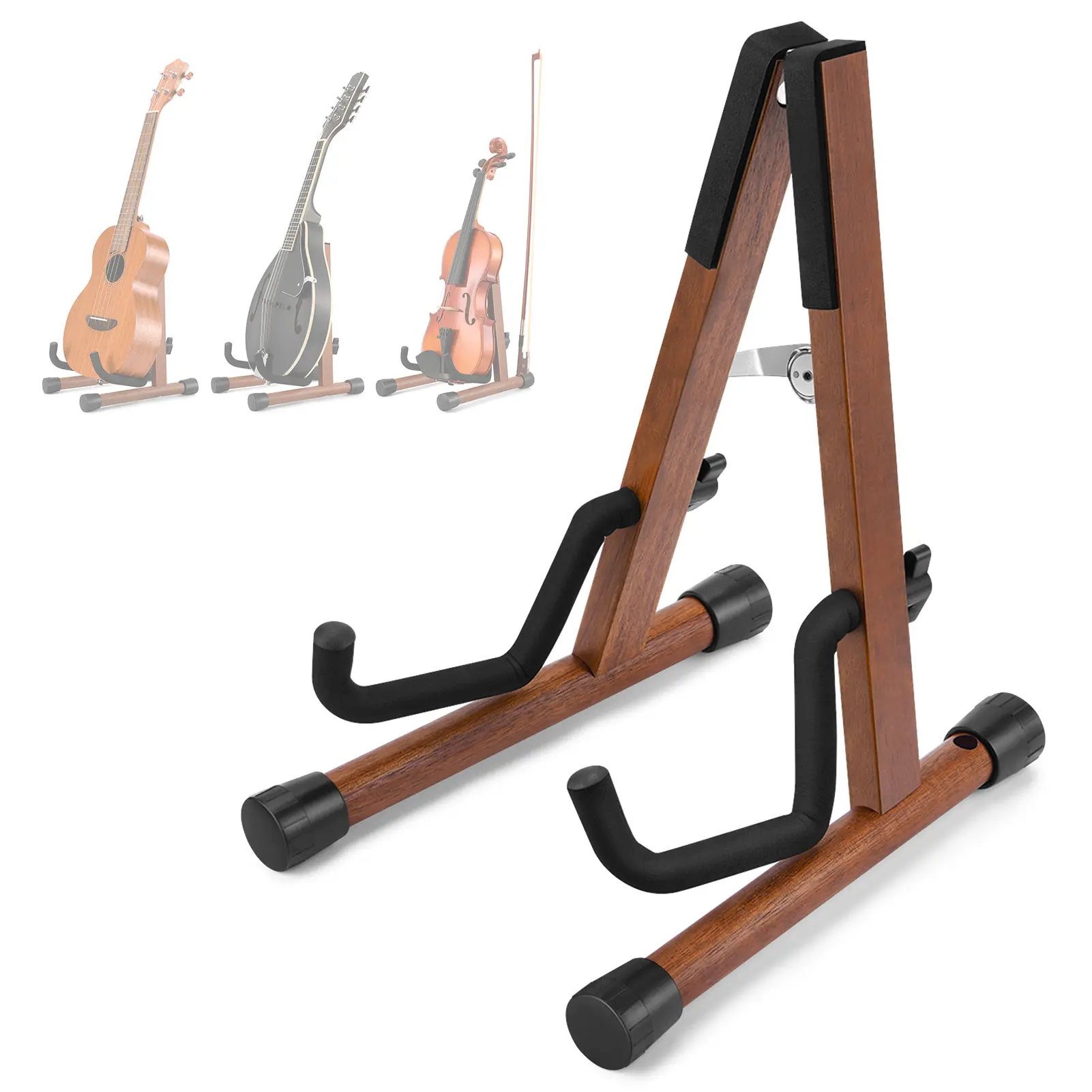 Donner DS-3U Acacia Wood Guitar Holder - Stylish, Durable, Stable Acoustic Guitar Accessory for HUSH Series Guitars, Easy Setup Design for Concert Ukuleles
