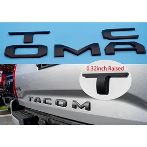 Matte Black Raised Tailgate Insert Letters Tailgate Letters Insert Plastic ABS Badge Fits 2016-2023 Toyota Tacoma