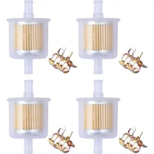 Replacement Gas Inline Fuel Filters for Motorcycles, Cars, Trucks And Gasoline Powered Engines 3/8 Inch (Pack of 4)