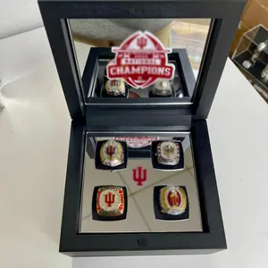 Indiana Football Guesswork Version, Perfect Season 4 Championship Rings Set, Collectible Sports Memorabilia, Ideal Gift for Fans
