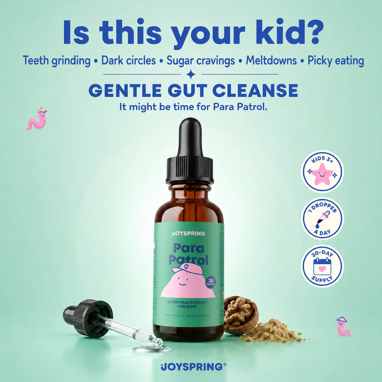 JoySpring Para Patrol Plant-Based Liquid Cleanse – Digestive Regularity Support for a Healthy Gut, Wellness Balance Supplement