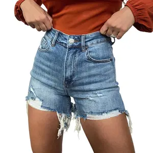 On The Go Risen Distressed Shorts- Medium Wash