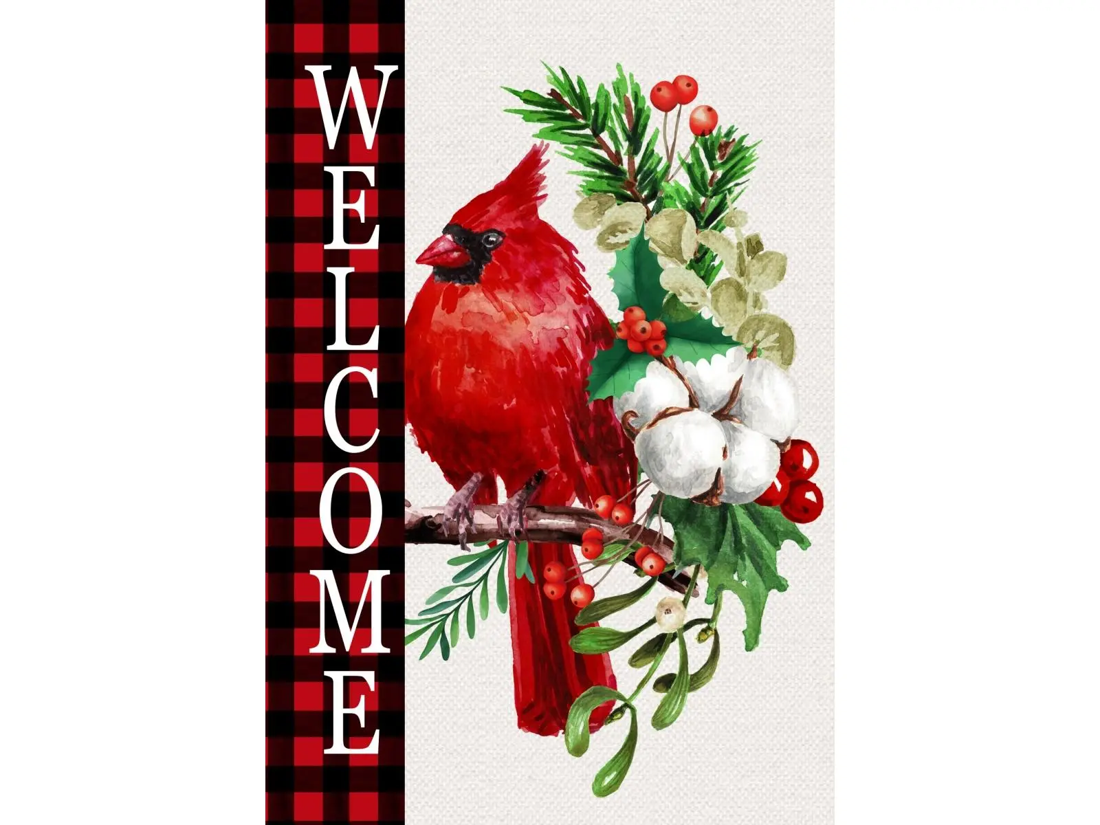 Northlight 35766488 18 x 12.5 in. Cardinal Welcome Outdoor Christmas Garden Flag