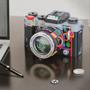 Creative Camera Building Blocks Set, Vintage Dslr Toy Camera for Ages 12+, Home Decor, Valentine's Day Gift, Birthday Present