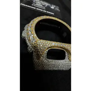 GShock Bezel Two Tone Gold Moissanite + S925