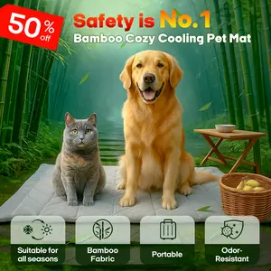 Vagascape Bamboo Cooling Pet Mat for Dogs & Cats – Cozy Cooling for All Seasons, Eco-Friendly, Odor-Resistant & Breathable Bed Mat, Portable, Machine Washable, Durable, Ideal for Crates, Cars & Camping