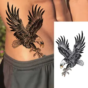 6 Temporary Stickers with 3 Items & 3 Random Designs Realistic Black Eagle Temporary Tattoo Sticker - Waterproof, Long-Lasting Fake Tattoo for Arms, Thighs & Legs - Perfect for Adults tiktokshopspringglowup