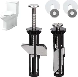 Universal Toilet Seat Bolt Kit, Stainless Steel Replacement Screws with Gaskets, No Slip Toilet Lid Fasteners, Quick Release Easy Install Toilet Cover Repair Parts,  2PCS